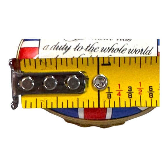 Halcyon Days Enamel Box Union Jack & Margaret Thatcher Quote 1982 Atlantic Fund - Picture 9 of 9